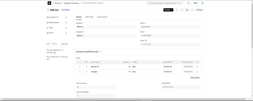 ERPNext Purchase Management - Automated Orders