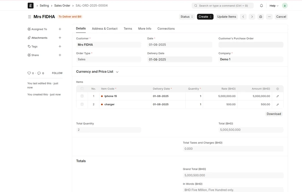 ERPNext Sales