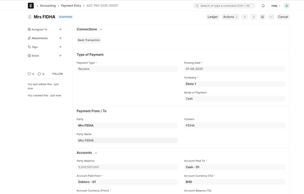 ERPNext Sales Dashboard