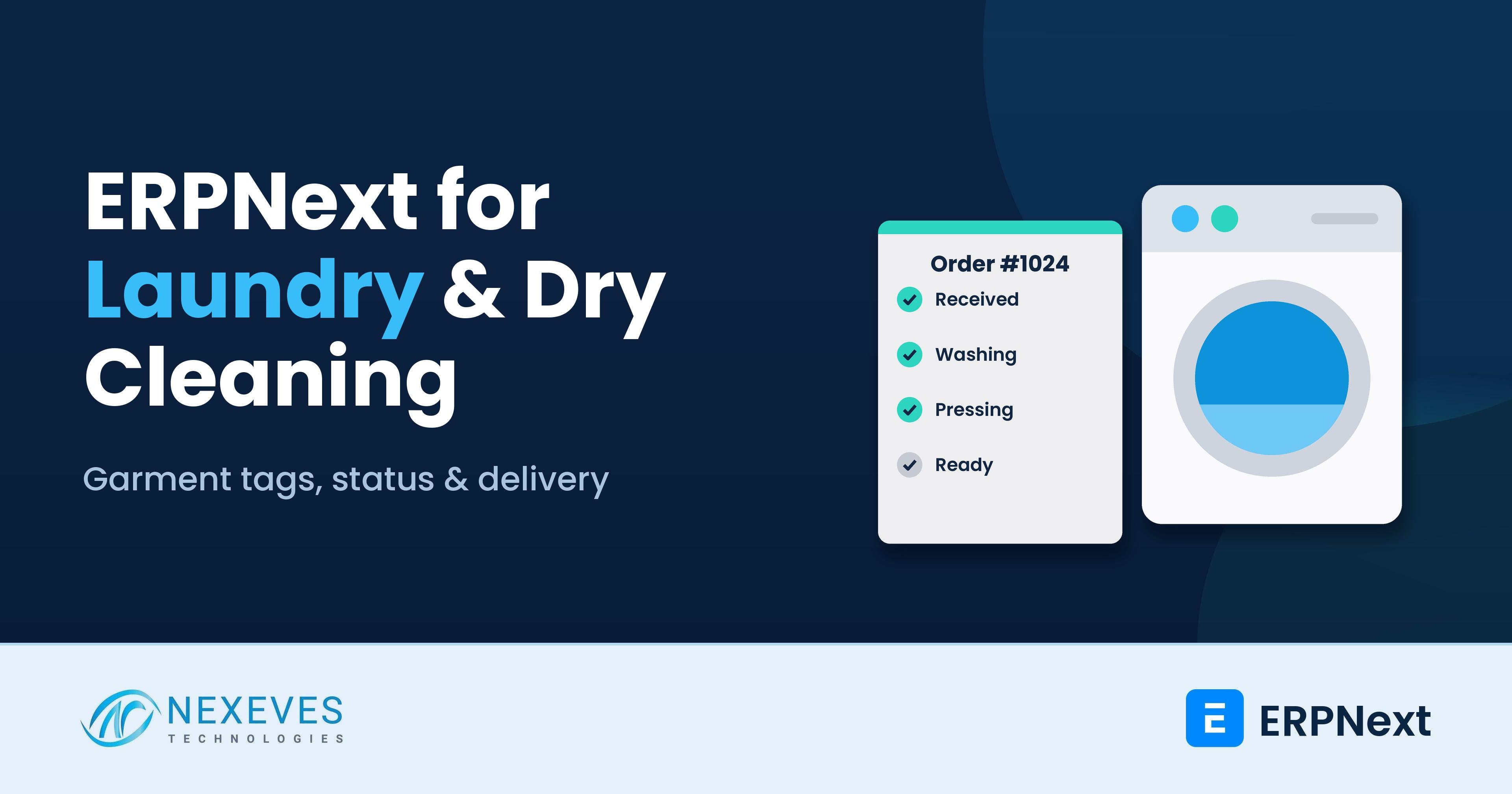 ERPNext for laundry and dry cleaning: garment tagging, order status and delivery