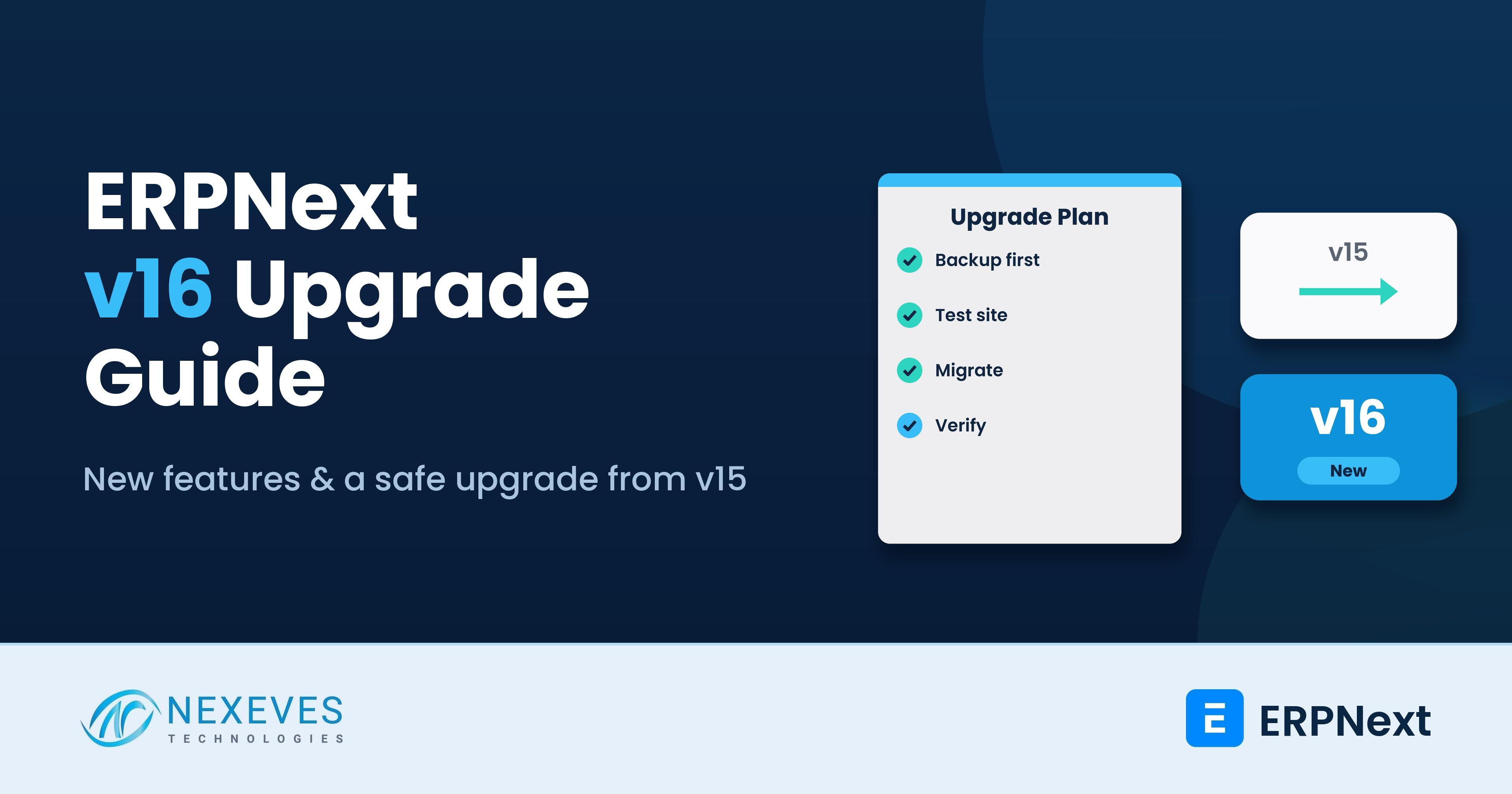 ERPNext v16 new features and upgrade guide from v15