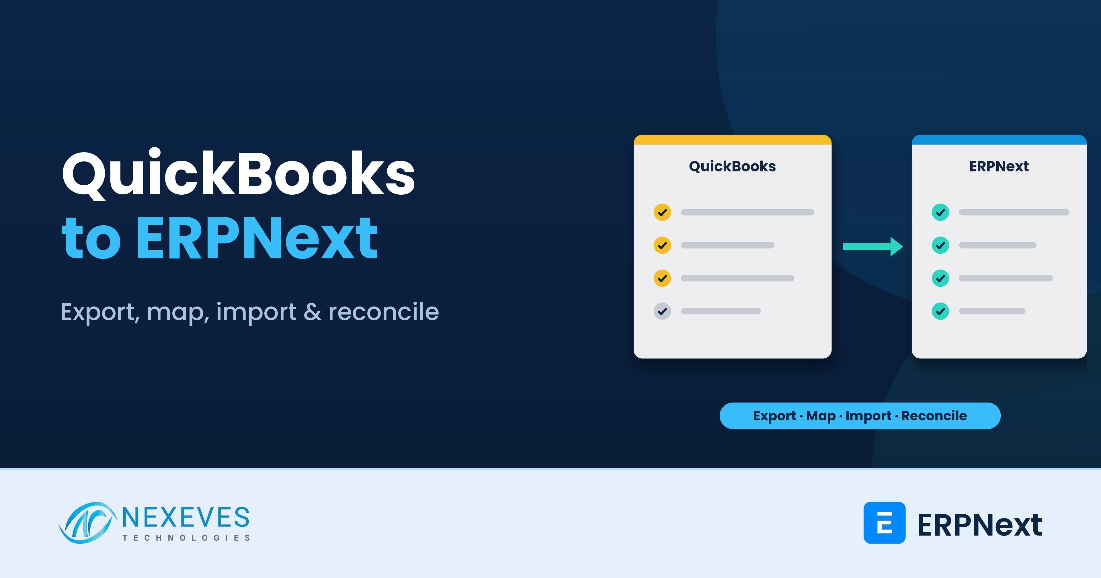 QuickBooks to ERPNext migration plan: export, map, import, reconcile
