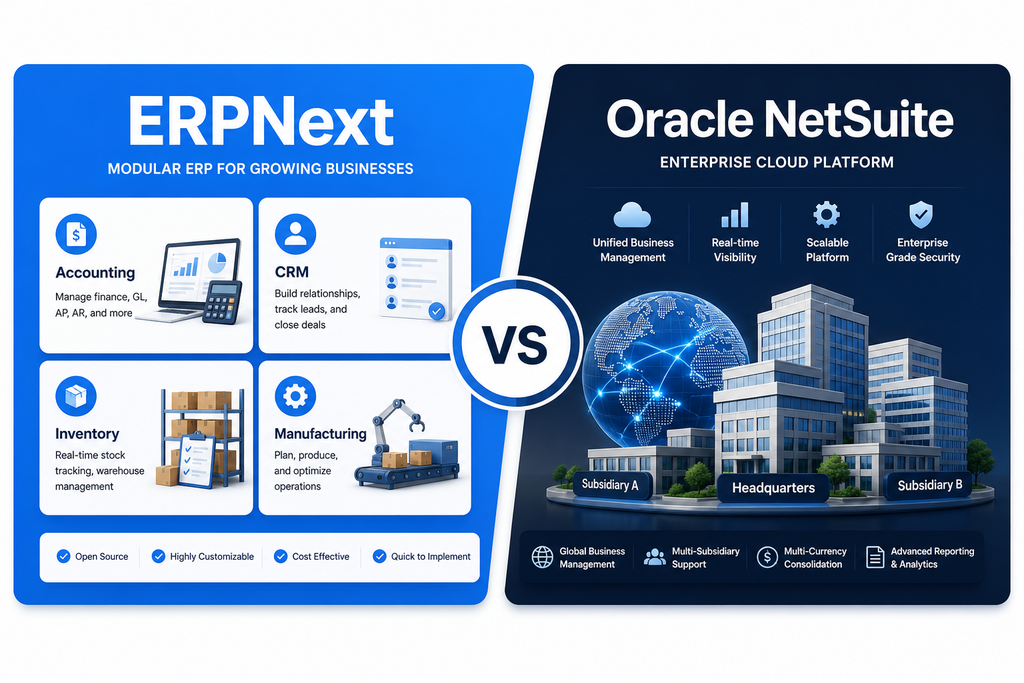 ERPNext vs Oracle NetSuite: Which ERP Is Best for Your Business? - Cover Image